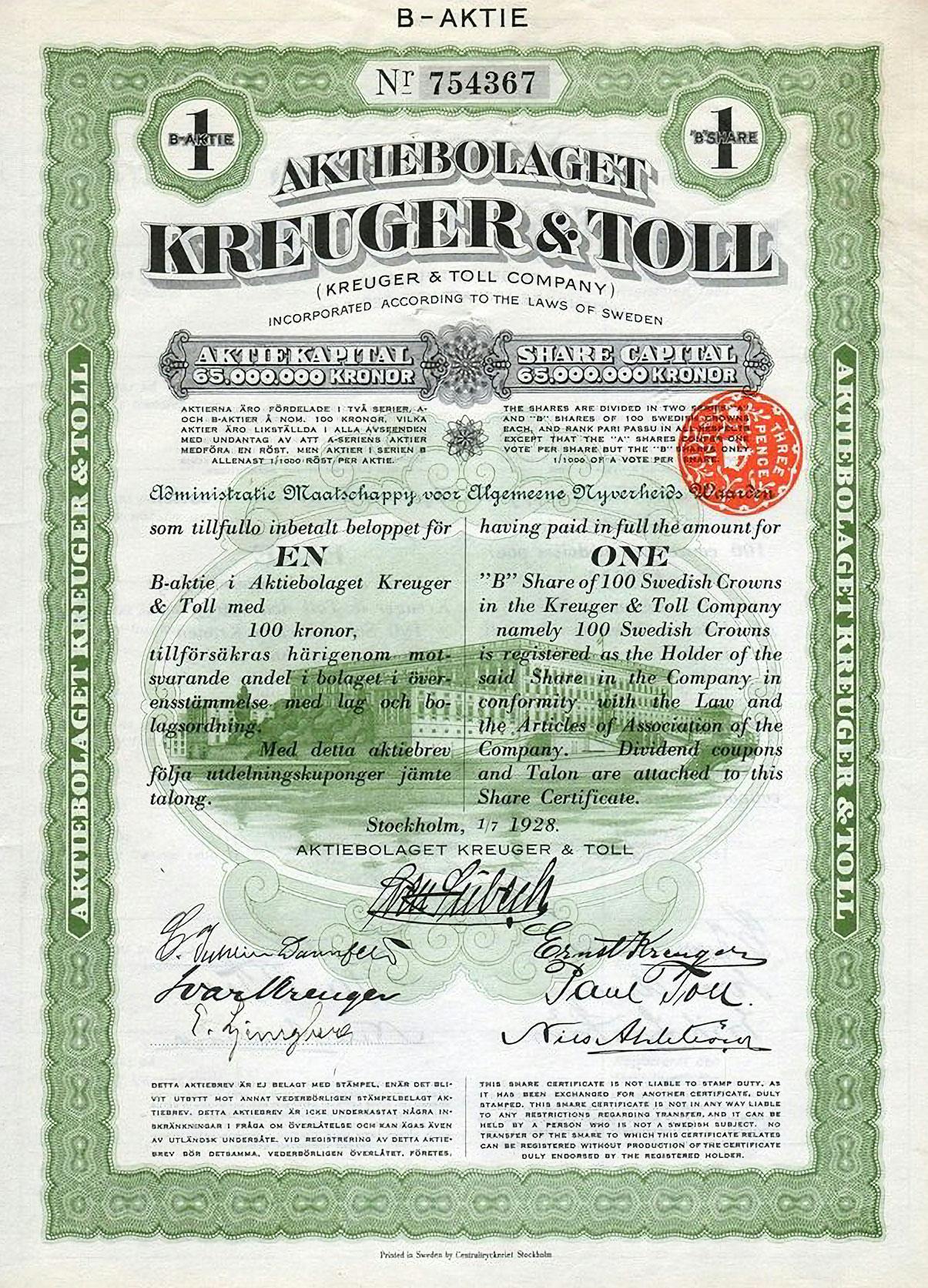 Kreuger och Toll | Aktiesparande Kreuger och Toll | Aktiesparande